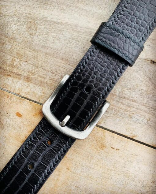 Mystery exclusives crocodile embossed leather belt 1