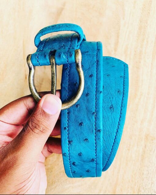 Mystery exclusives exotic ostrich leather belt