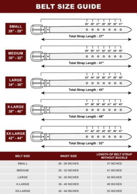 Mystery exclusives leather belt measurement guide