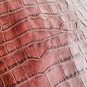 Mystery exclusives crocodile embossed antique brown leather